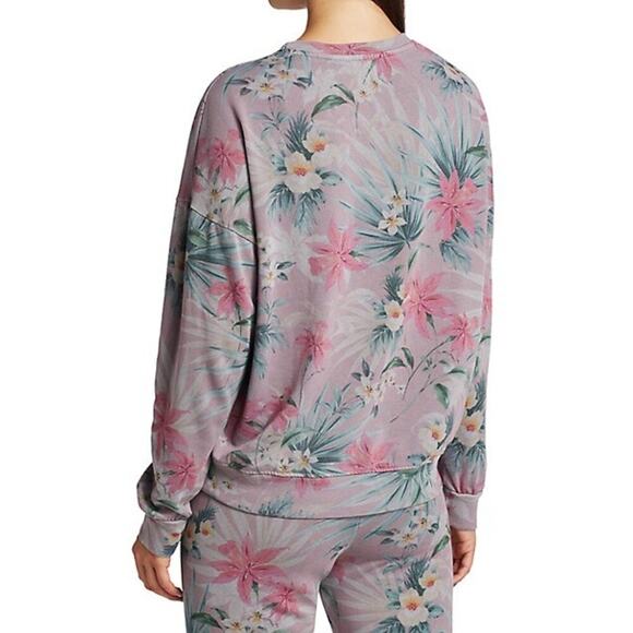 Sundry Floral Sweatshirt in Pink and Green - Picture 2 of 10